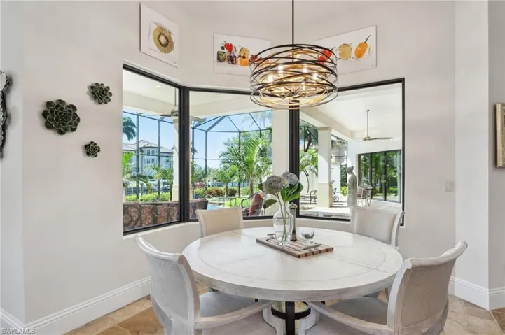Dining area with a chandelier and a healthy amount of sunlight