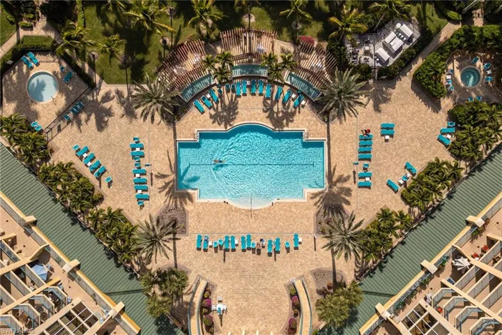 Bird's eye view of a pool