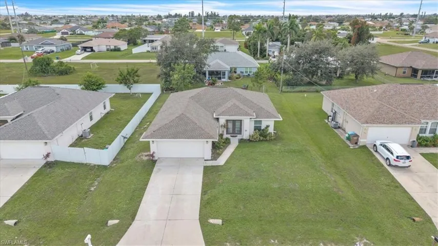 Aerial view of residential area