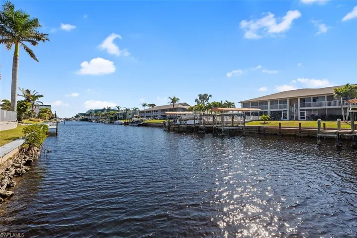 Water view with a boat dock