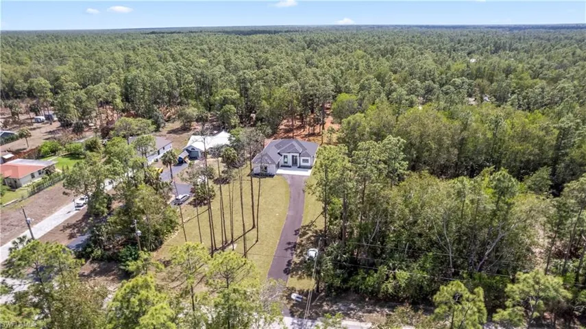 Bird's eye view of a heavily wooded area