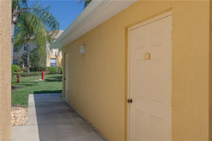 Garage door just steps to unit