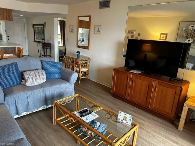 Living room featuring light wood-type flooring