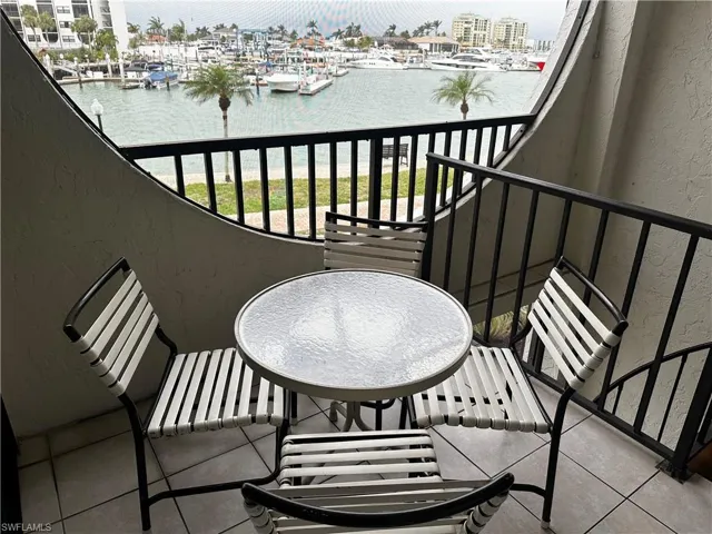 Balcony with a water view