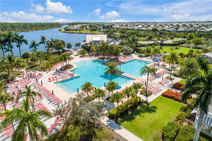 Great shot of the pool and all the decking!