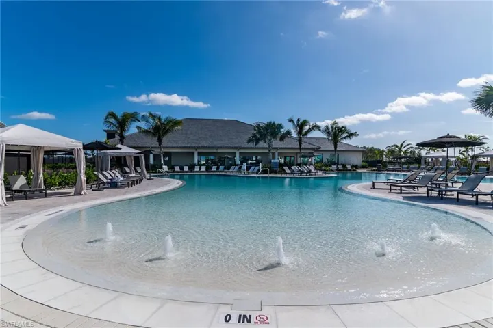 Community pool featuring a patio and a gazebo