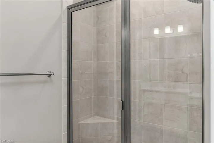 Bathroom with a stall shower
