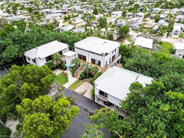 Aerial perspective of suburban area
