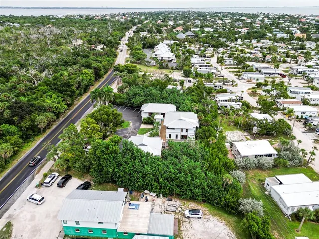 Aerial view of residential area