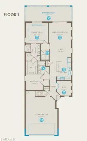 Floor plan with options selected