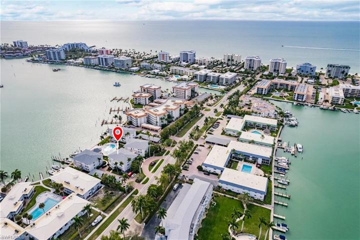 Aerial of Condo on the Moorings Bay
