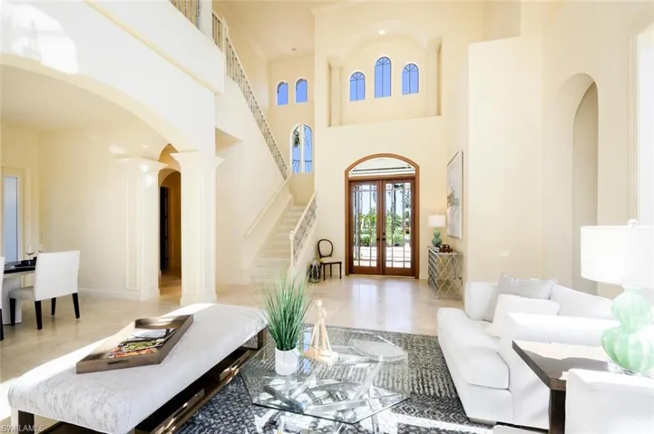 Grand Entry Way with Travertine Marble Floors