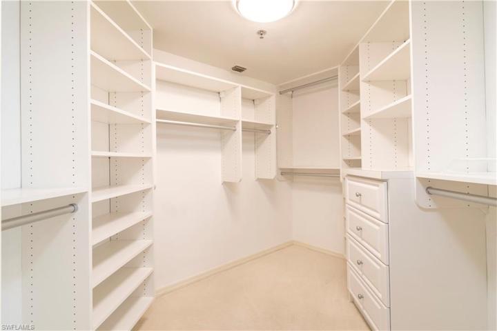 Thoughtful built-ins here and other closets.