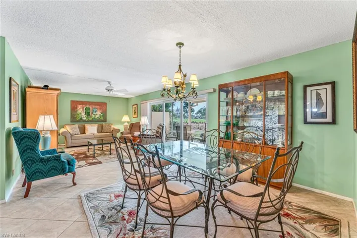 View of dining and living area