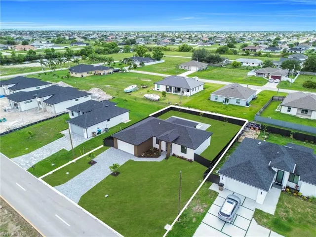 Aerial view of residential area