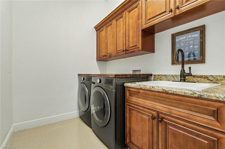 Built ins and sink in laundry room