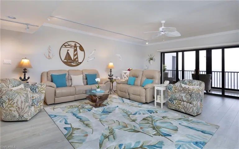 Opens to expansive balcony