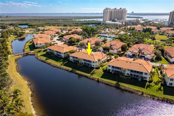 Drone / aerial view of a large body of water