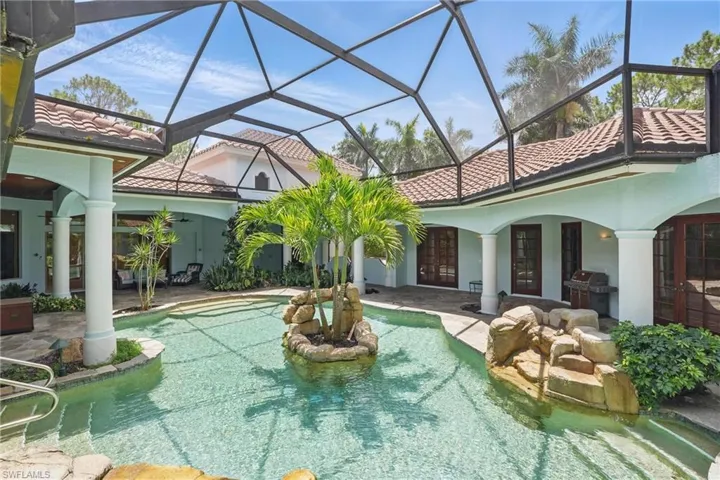 Custom pool with water features