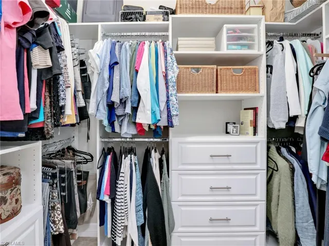 View of walk in closet