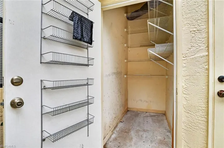 Utility closet featuring wire shelving
