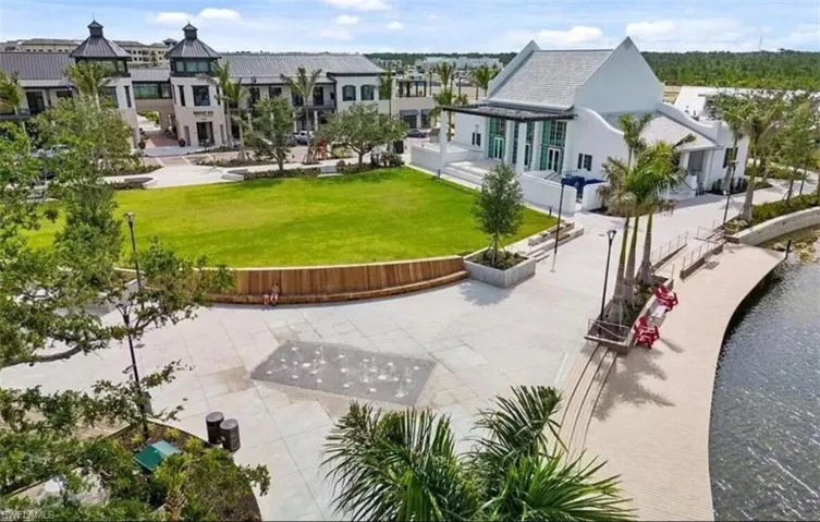 Surrounding community with a patio area