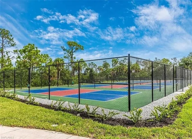 View of tennis court
