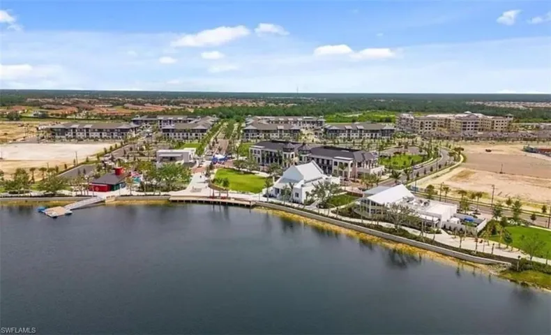 Aerial view of a large body of water