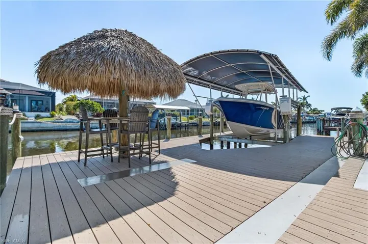 large composite dock with captains walk