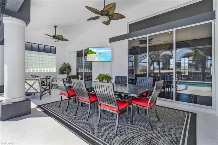 large dining/entertaining space