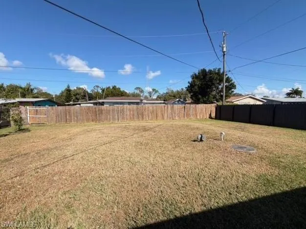 View of fenced yard