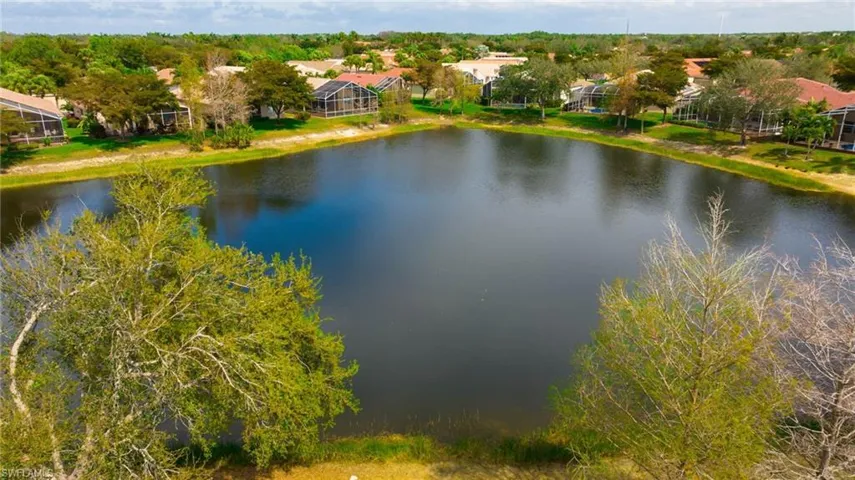 View of water feature with a residential view