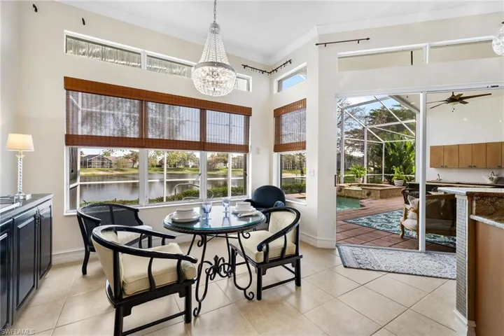 Kitchen seating arear with water view