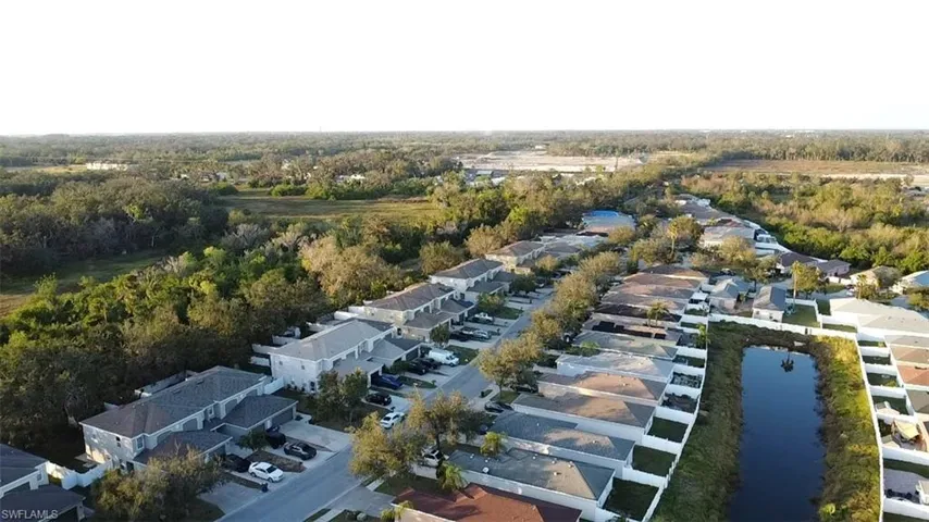 Bird's eye view featuring a water view and a residential view