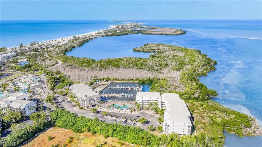 Aerial view of a large body of water