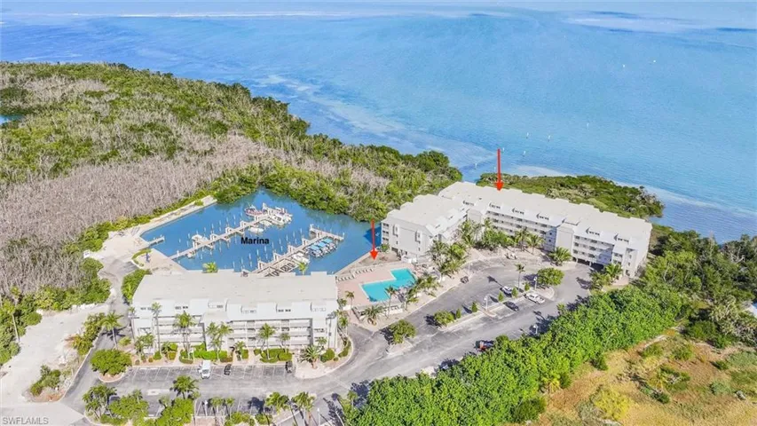 Bird's eye view of a large body of water