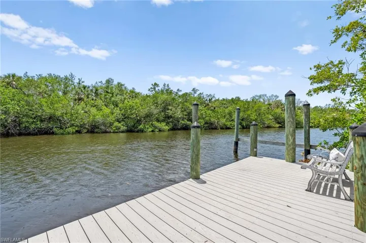 Dock with a water view