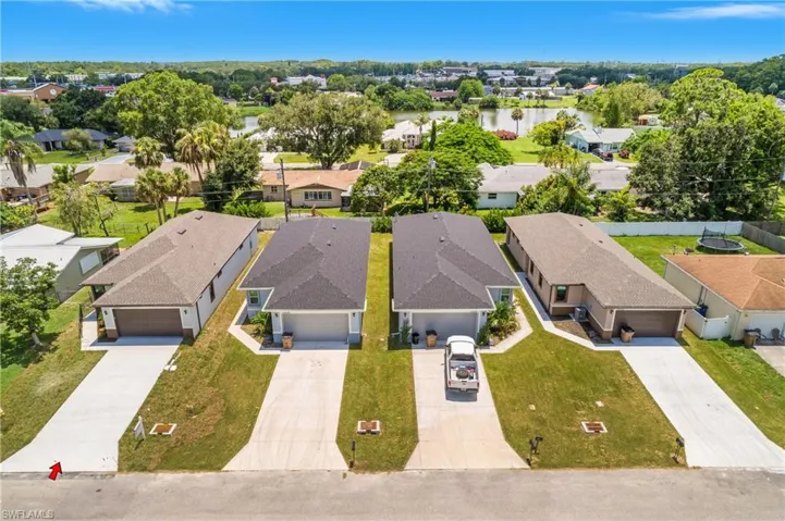Aerial view of residential area