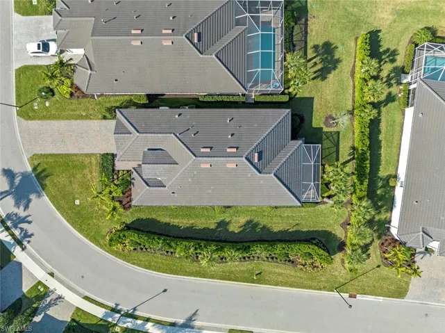 Aerial view directly above home