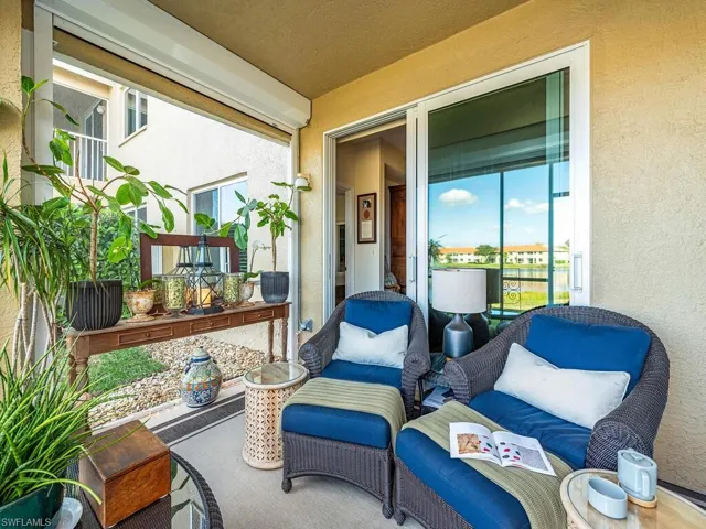 Screened Lanai w/ Wind Safe Hurricane Shutters.