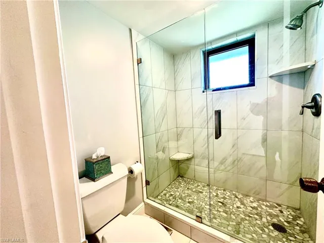 The Master bath has been remodeled with Frameless shower doors, newly tiled shower, and wood vanities with granite tops