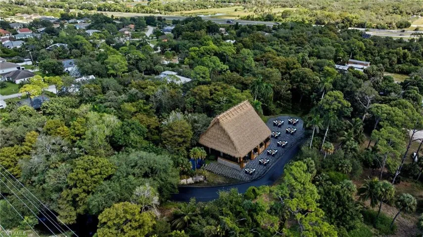 Artists idea of riverside restaurant