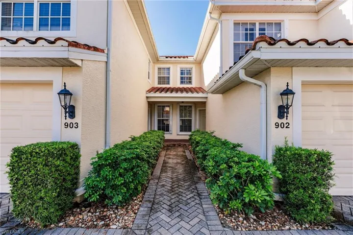 Property entrance with a garage