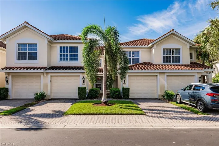 View of front of property featuring a garage