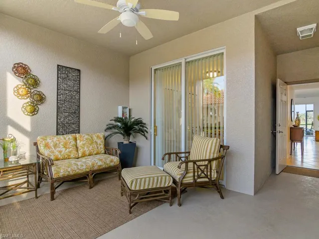 front lanai; with sliders to eat-in kitchen