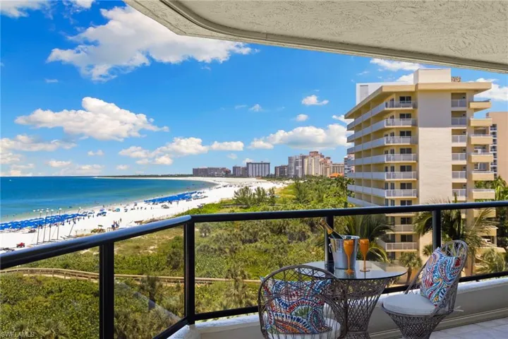 Balcony with view of the gulf and beach