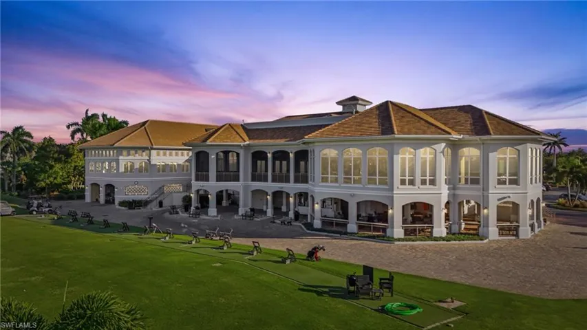 Back of Clubhouse at dusk