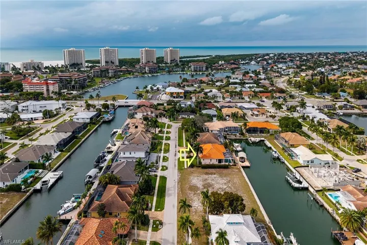 View of urban area with a large body of water