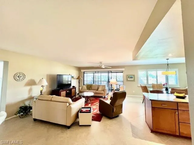 Living room with ceiling fan