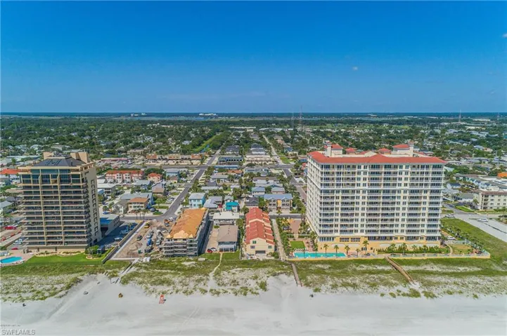 Aerial view of a pool area